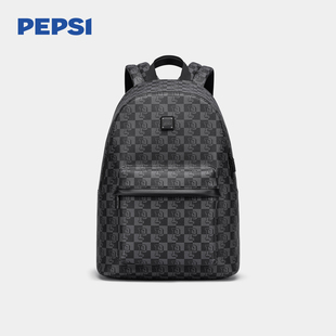Pepsi/百事复古皮质双肩包男女通勤旅行大容量背包时尚高级感百搭