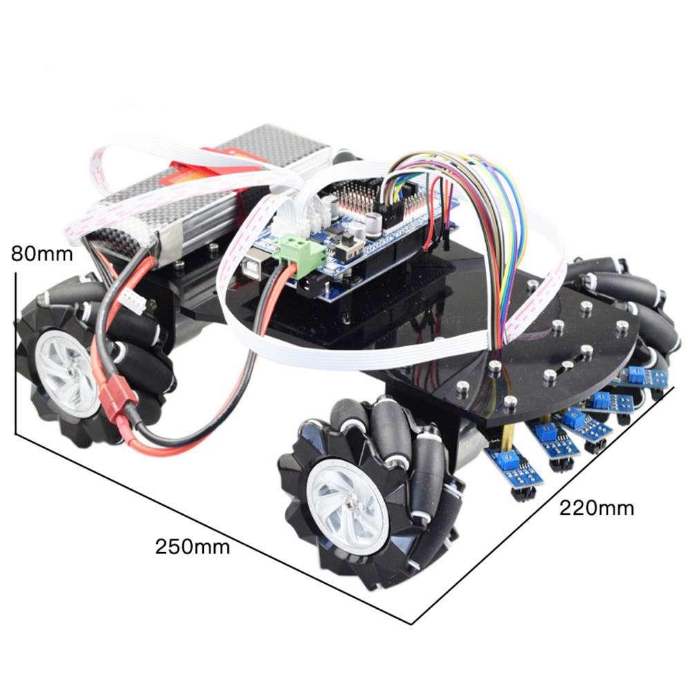 自动寻迹智能小车可编程麦克纳姆轮全向轮机器人底盘兼容Arduino