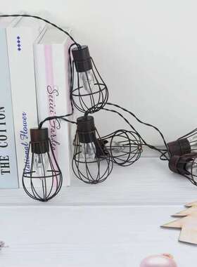 暖光led太阳能专用串灯户外庭院花园一体铁艺灯串复古灯泡