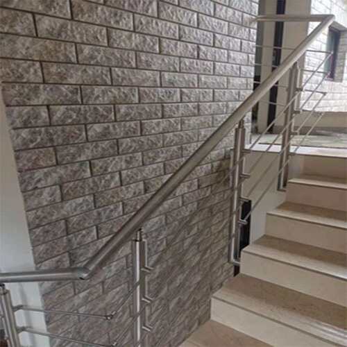 不锈钢工程立柱楼梯扶手护栏立柱38圆管穿管拉丝楼梯围墙栏杆立柱