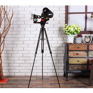 摄影机模型摆件 复古铁皮三脚架相机模型 老式影楼照相机模型饰品