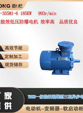 YBX5-355M1-6 185KW   993r/min   一级能效低压防爆电机
