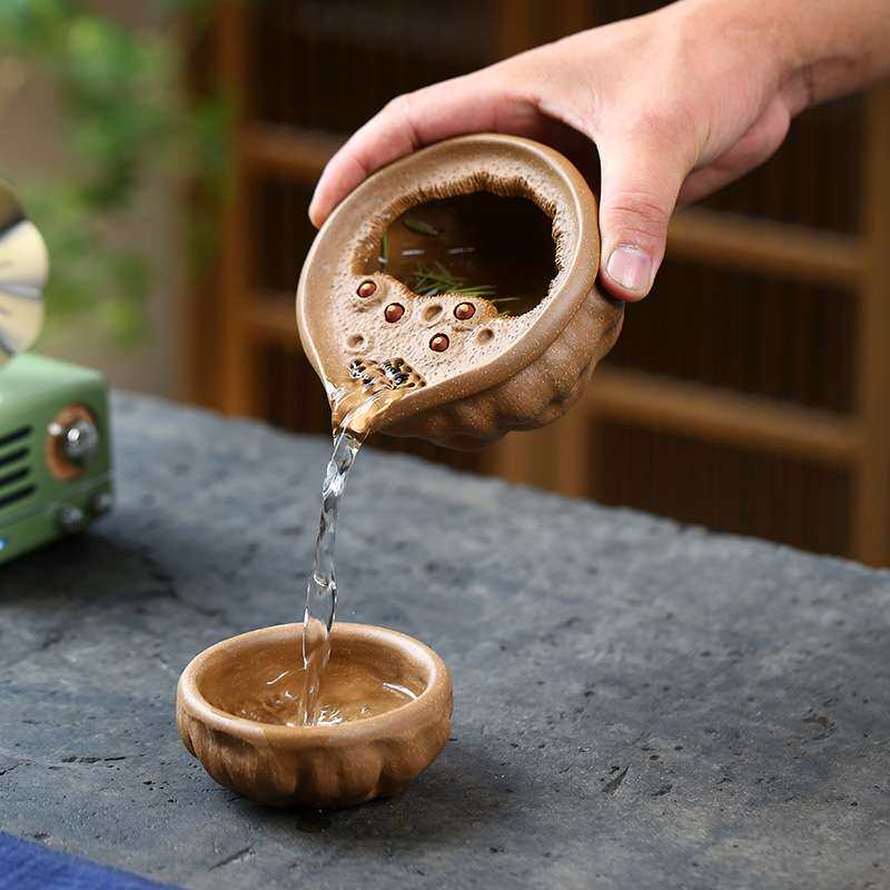 宜兴紫砂壶莲蓬手抓壶纯全手工公道杯原矿段泥莲蓬莲子杯好运连连