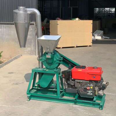 10马力柴油稻谷壳粉碎机麸皮粮食面粉碎机干树叶粉碎机