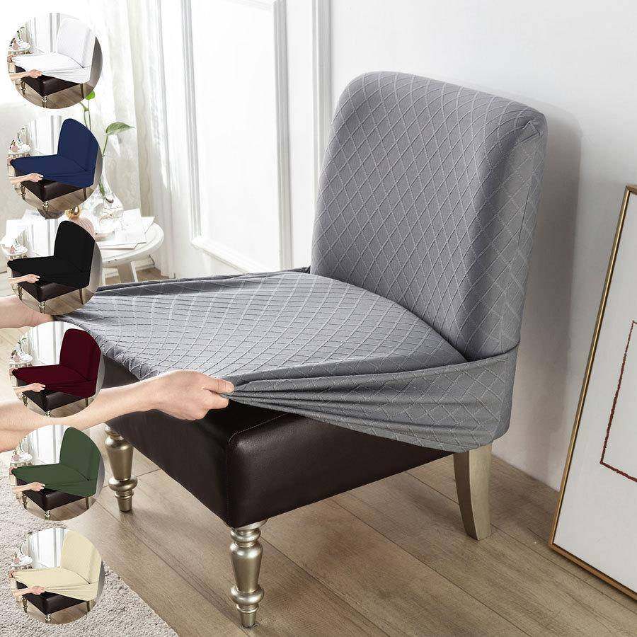 1pc 纯色提花弹力无扶手单人胖椅套家用酒店椅子保护套