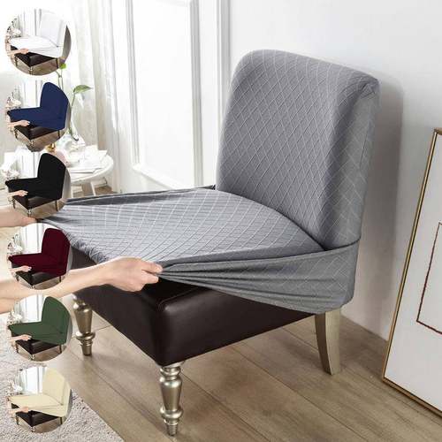 1pc 纯色提花弹力无扶手单人胖椅套家用酒店椅子保护套