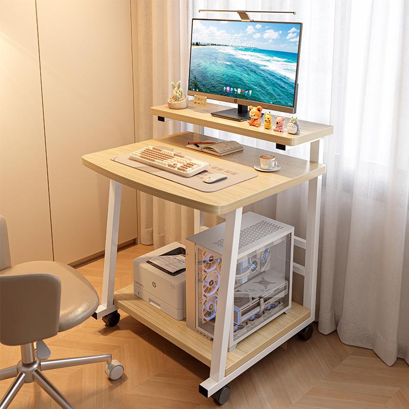 实木小型电脑桌台式书桌家用移动学习桌小户型卧室床边桌子工作台
