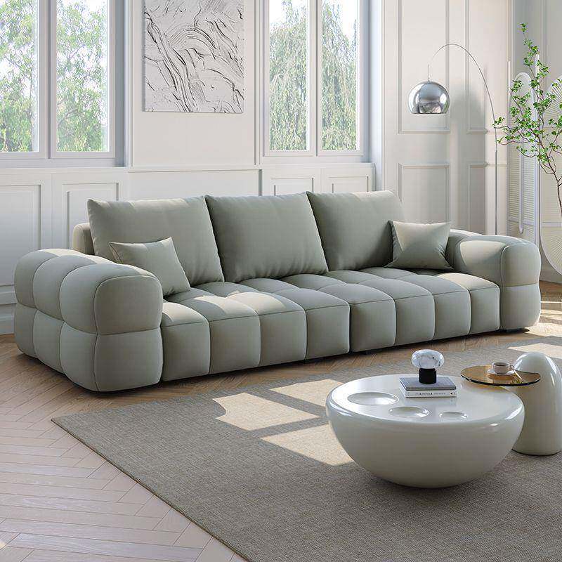 法式奶油风泡芙棉花糖客厅布艺沙发小户型直排云朵绒云朵沙发