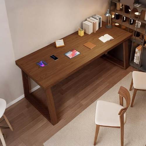 纯实木书桌双人电脑桌卧室家用学习桌长方形写字桌简易长条办公桌