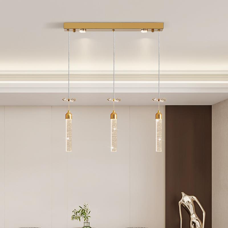 餐厅吊灯现代简约轻奢客厅楼梯复式楼中空挑高餐厅旋转水晶吊灯