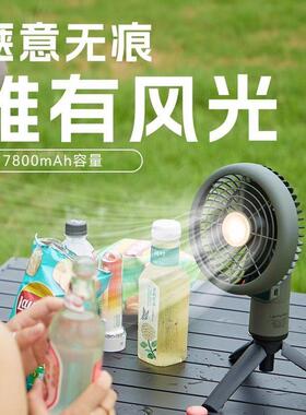 山力士风光mini风扇户外露营便携云台风扇无声转头扇超长续航