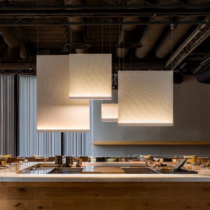 新中式吧台餐厅吊灯设计师样板房屏风酒店组合灯具卧室客厅布艺灯