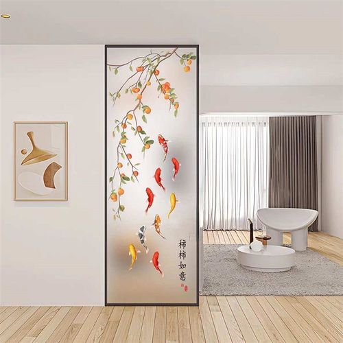 现代半玄关卫生间简约入户门遮挡玻璃艺术墙客厅屏风隔断卧室奢轻