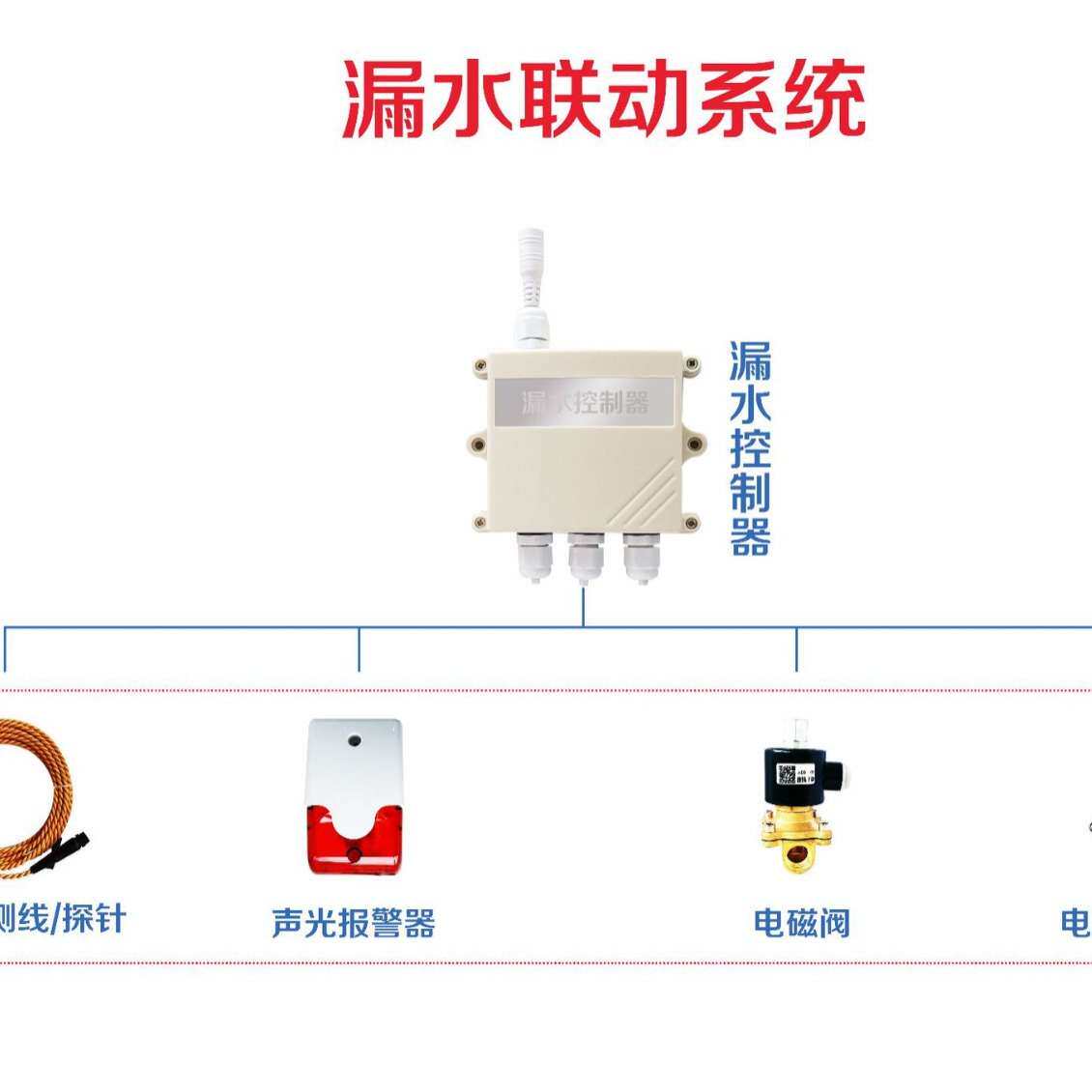 厂家直销供应漏水浸水检测监测自动关水断水声光报警器系统