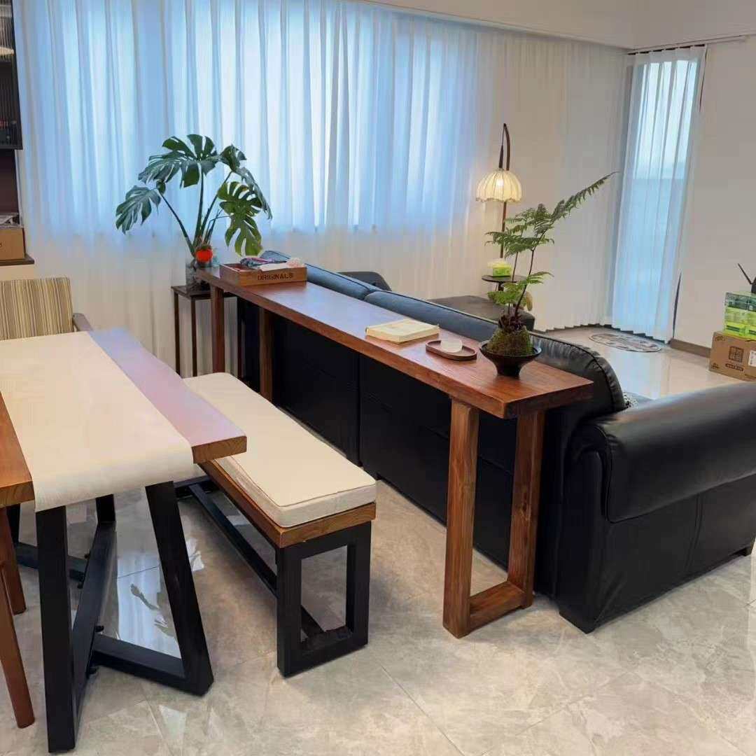 中式板桌实木写字桌老榆木书桌家用客厅茶桌餐桌长条桌吧台大板桌