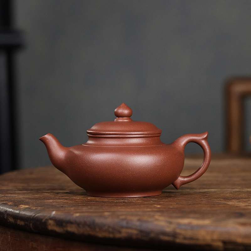 原矿宜兴紫砂壶传统泡茶壶底槽清笑樱壶虚扁壶家用泡茶壶茶具