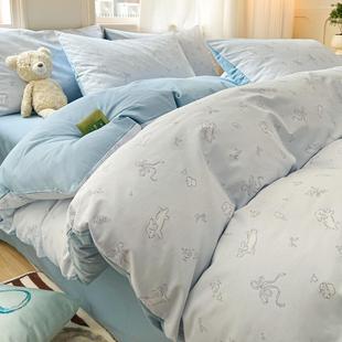 2025新款 纯棉全棉被套单件宿舍单人学生150x200x230被罩三四件套