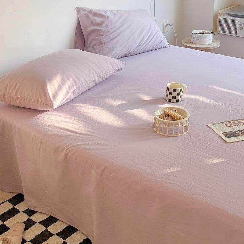 全棉水洗棉床单单件100纯棉被单学生宿舍单双人床品床笠款三件套3