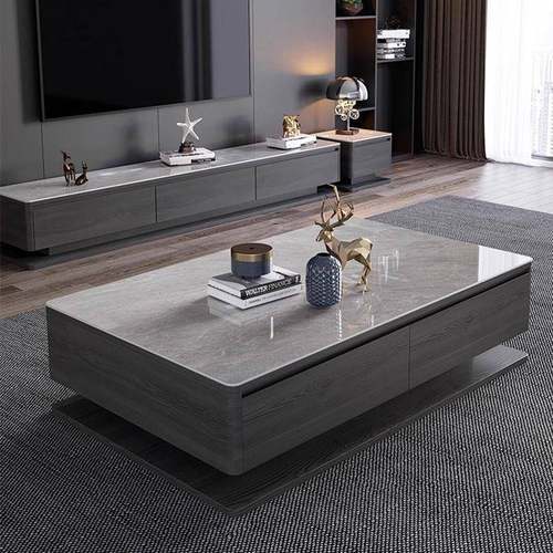 2025新款岩板意式茶几电视柜组合现代简约小户型客厅轻奢家用