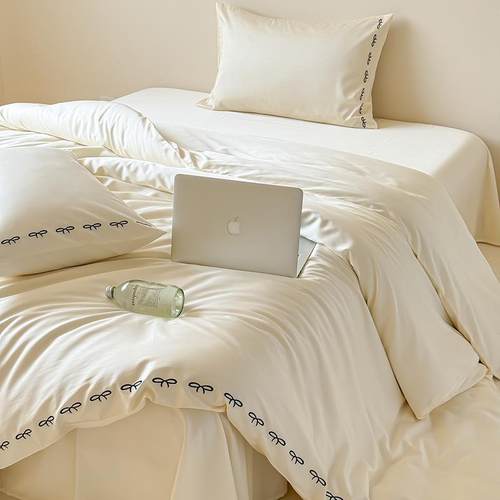 A类100支长绒棉床上四件套纯棉轻奢母婴全棉贡缎床单被套床上用品