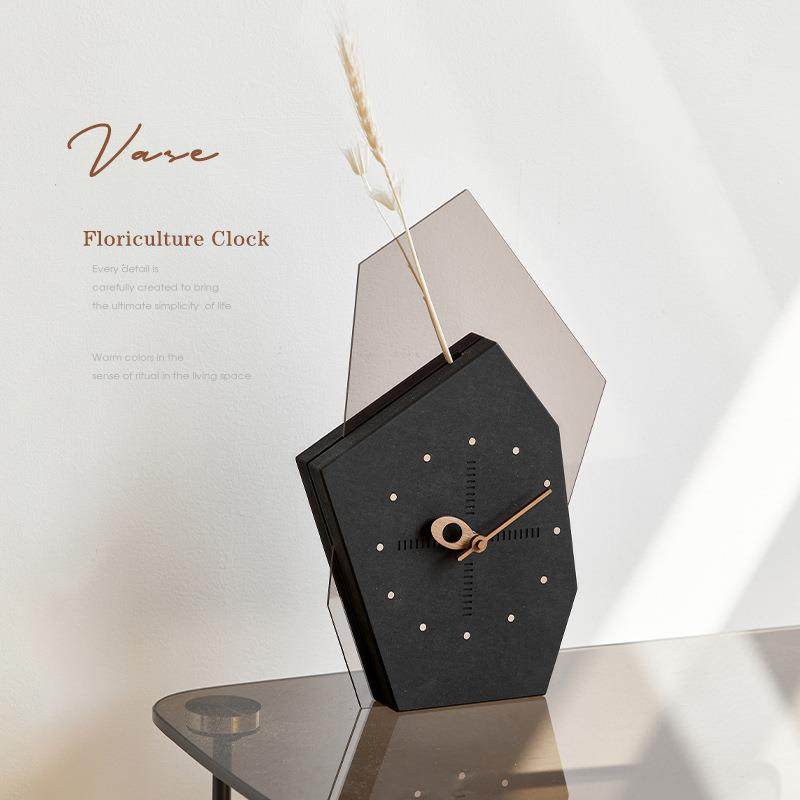 wozoom屋准两边座钟客厅装饰摆件家居饰品干花办公室现代轻奢风