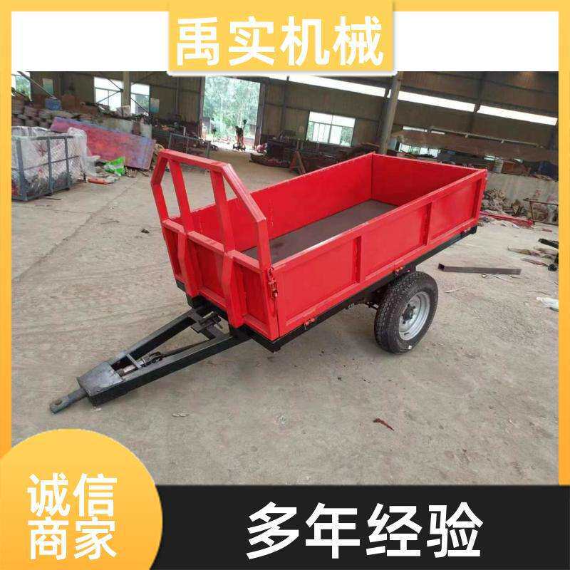 农用四轮拖斗 带气刹液压自卸运输车斗 建筑工地平板拖车