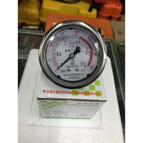 杭州东亚轴向无边耐震压力表YN60Z1.6 2.5 4 6 10 16 25 40 60MPA