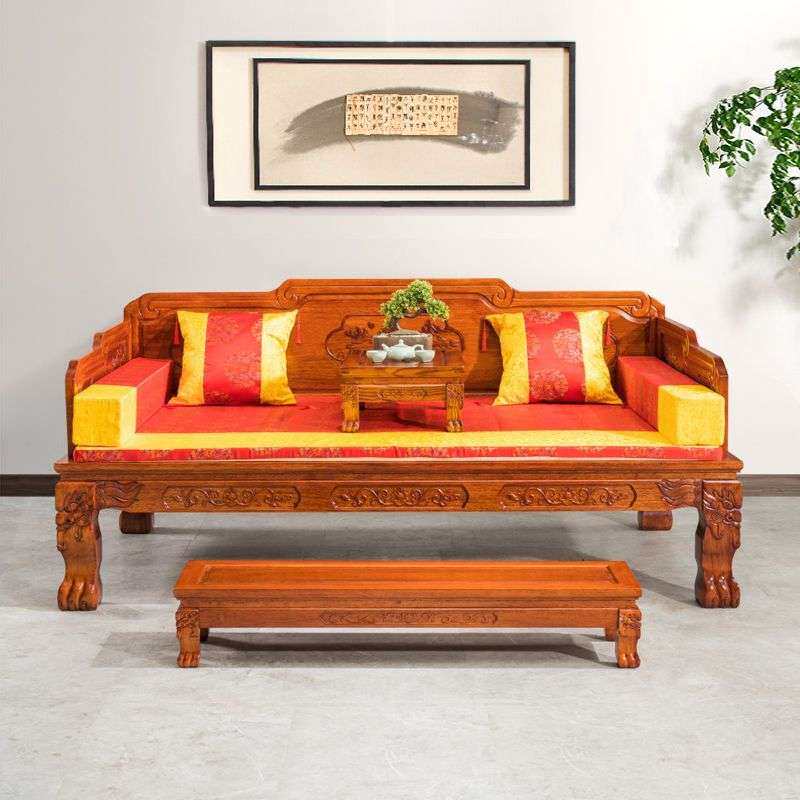 罗汉床实木三件套中式沙发床组合花梨木榆木贵妃榻禅意睡明清床榻