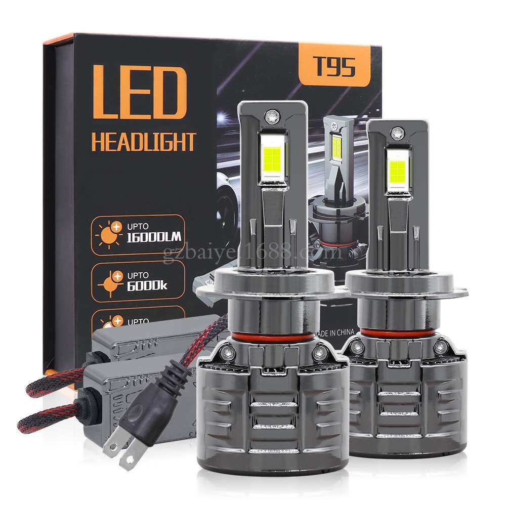 95W双铜管汽车LED大灯自带解码汽车灯前大灯车灯H4 H7汽车led大灯