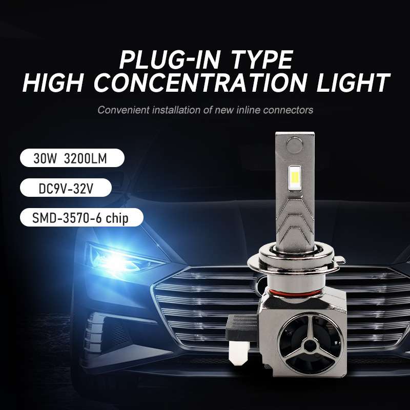 带散热汽车LED大灯改装远近光一体车灯强光超亮双光灯泡即插即用