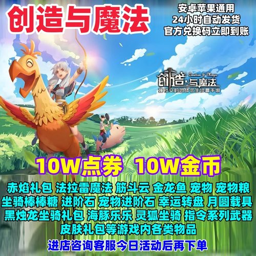 10W点券金币角色坐骑立即到账cdk