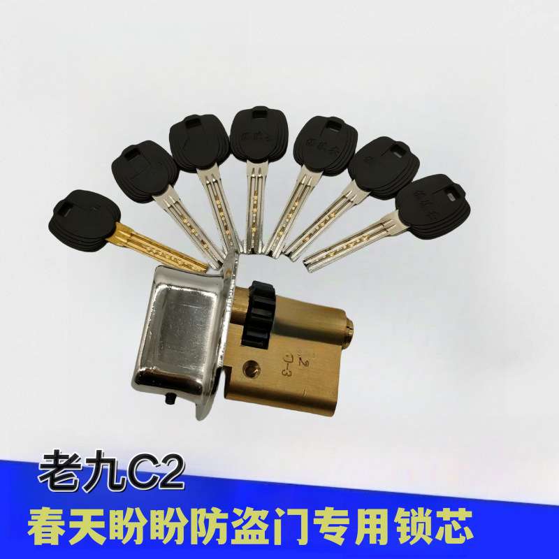 保德安防盗门锁芯全铜大门盼盼春天门月牙钥匙老九C2 80mmB级月牙图片