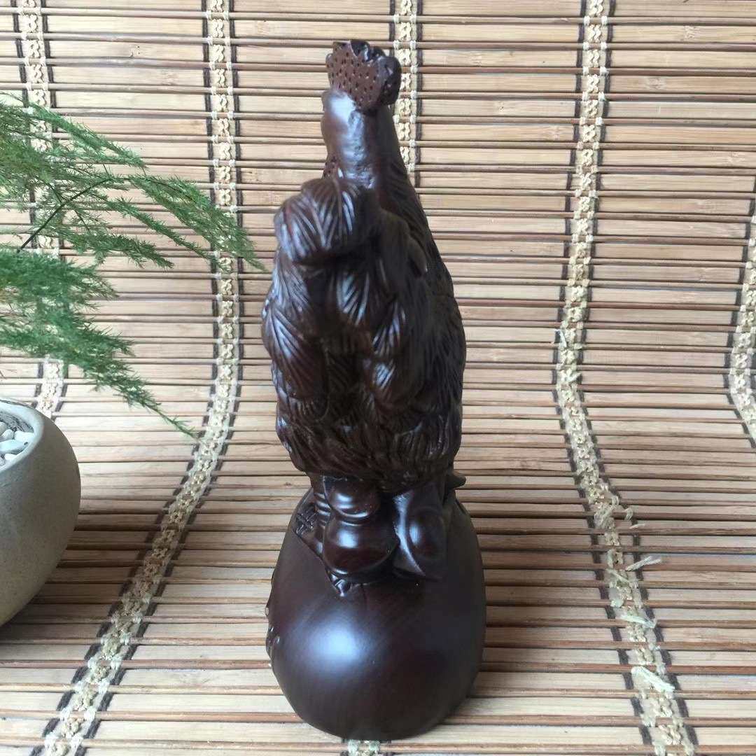 黑檀木雕公鸡木雕十二生肖鸡办公客厅装饰大吉大利雕刻木质工艺品