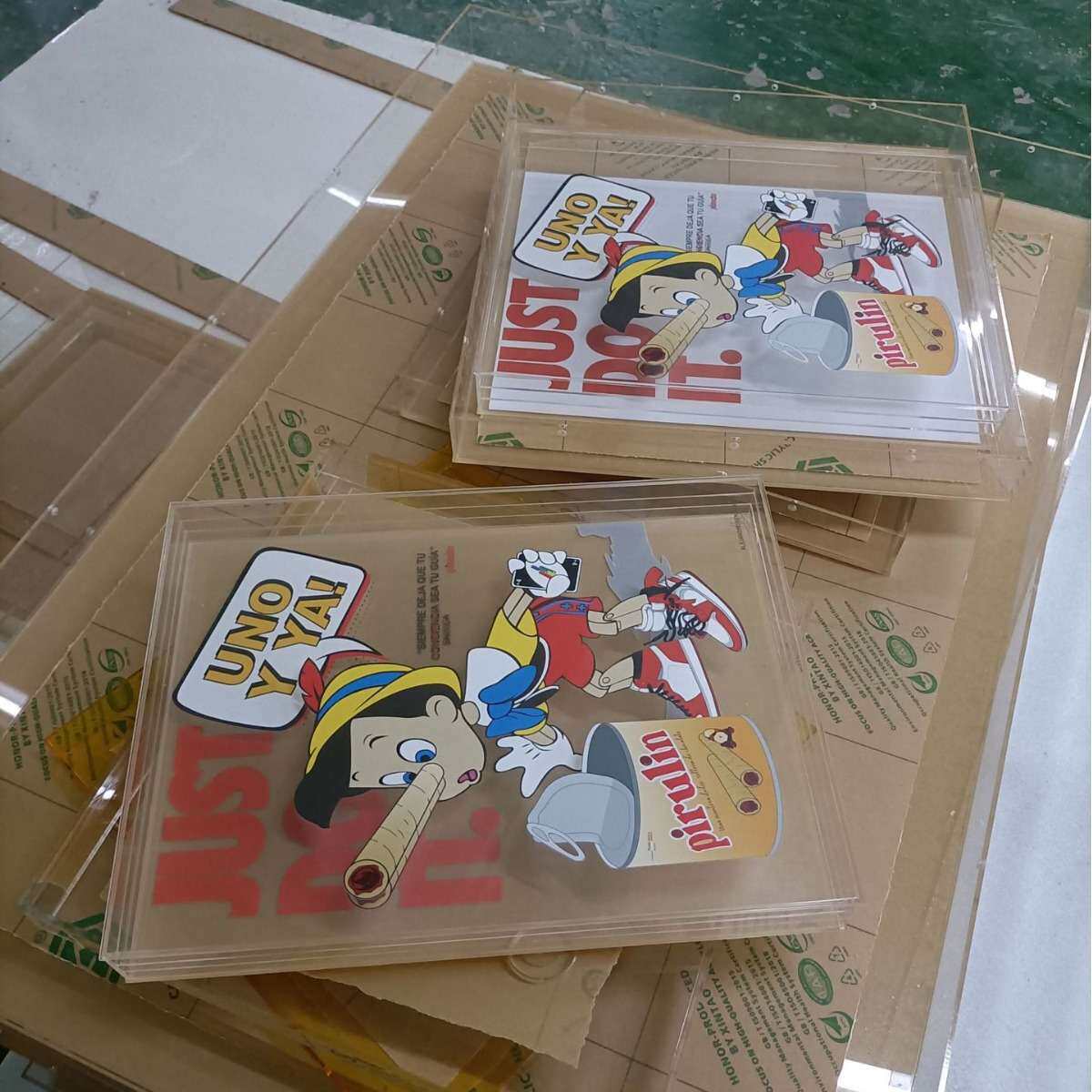 透明+UV打印亚克力6面盒罩子    亚克力多层盒子