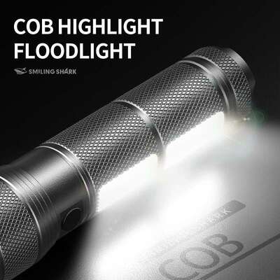 Outdoor double light highlight flashlight telescopic zoom