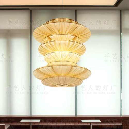 日式客厅复式楼梯商用餐饮创意餐厅书房茶室酒店大堂吧台艺术吊灯