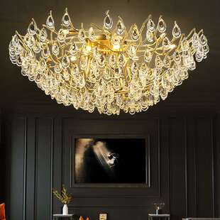 现代轻奢水晶灯客厅灯奢华高档创意法式设计师房间卧室灯吸顶灯