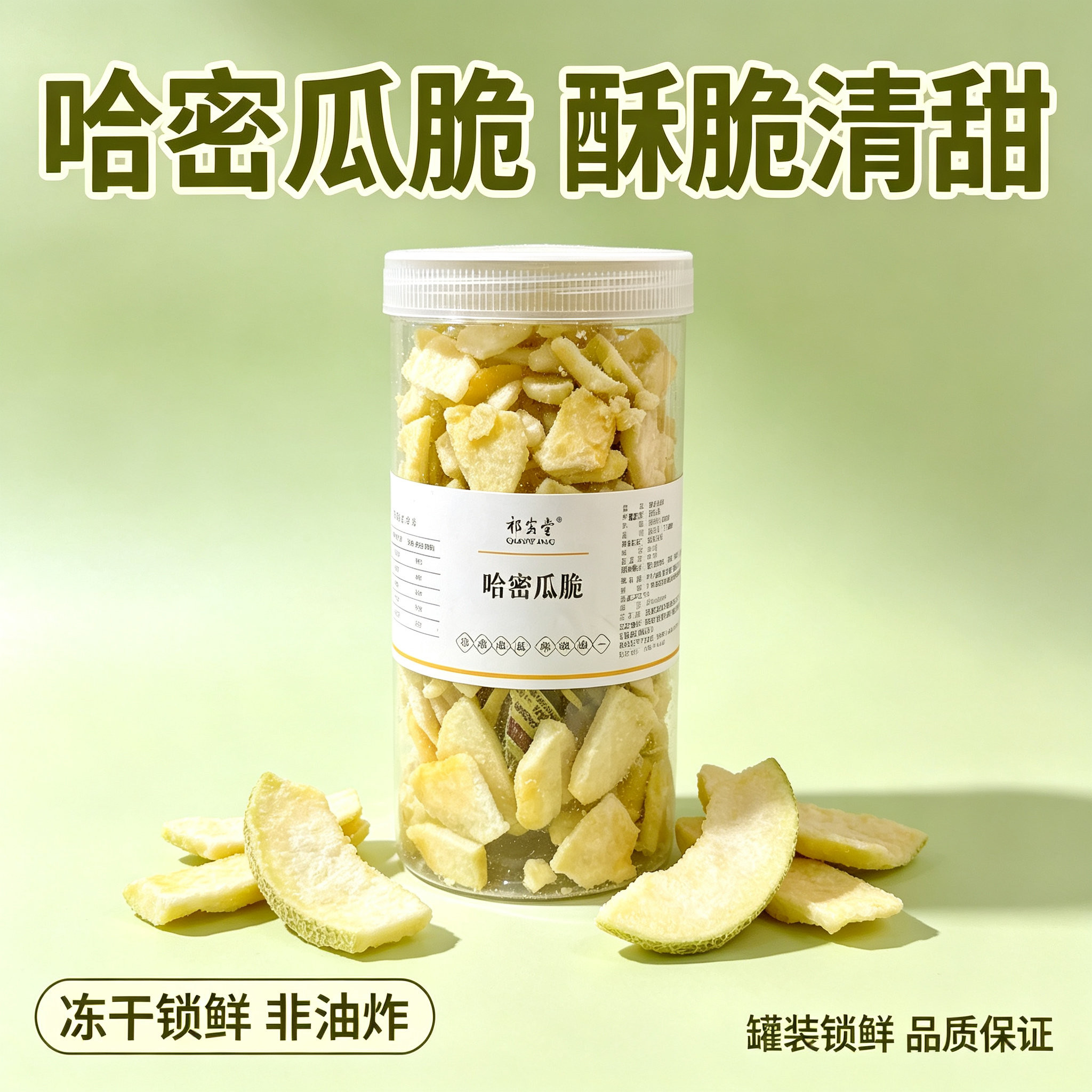 哈密瓜脆瓶装250g哈密瓜干果脯片水果干散装水果片追剧休闲小零食