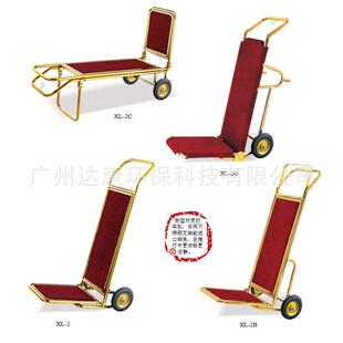 加厚不锈钢平板手推行李车酒店大堂用品钛金行李服务车散客箱包车