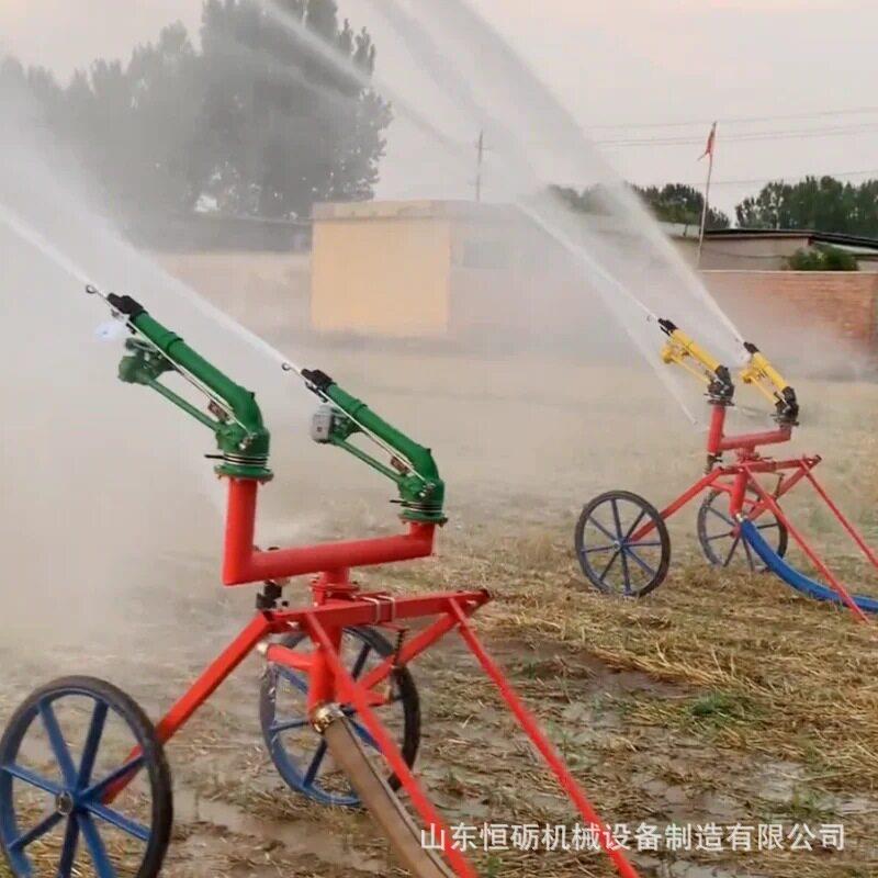 50型蜗轮蜗杆农用喷灌压喷枪小型轮式可移动小型喷灌机