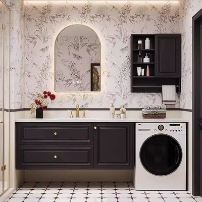 阳台洗衣机一体柜组合浴室柜陶瓷一体盆洗漱台洗手池洗脸盆小户型