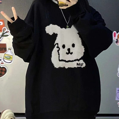 上衣女设计感小众内搭可外穿加绒加厚圆领2026秋冬卫衣女学生新款