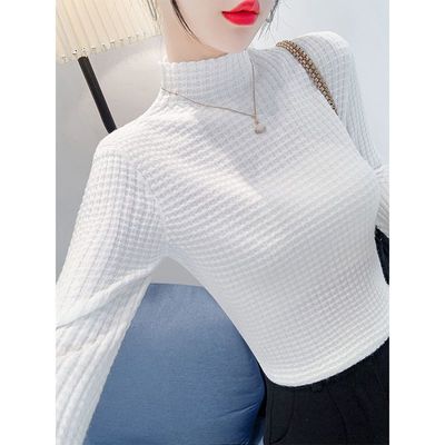 高领打底衫女高端轻奢高级感白色半高领针织打底衫女秋季2025新款