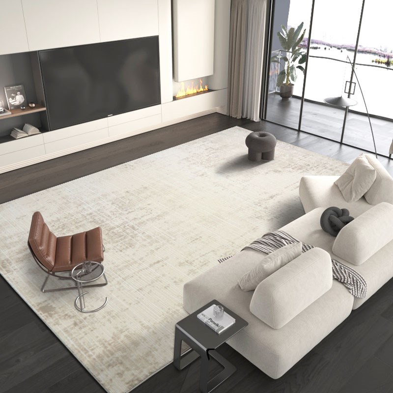 2024新款米色奶油风地毯客厅y茶几毯现代简约轻奢高级家用卧室短