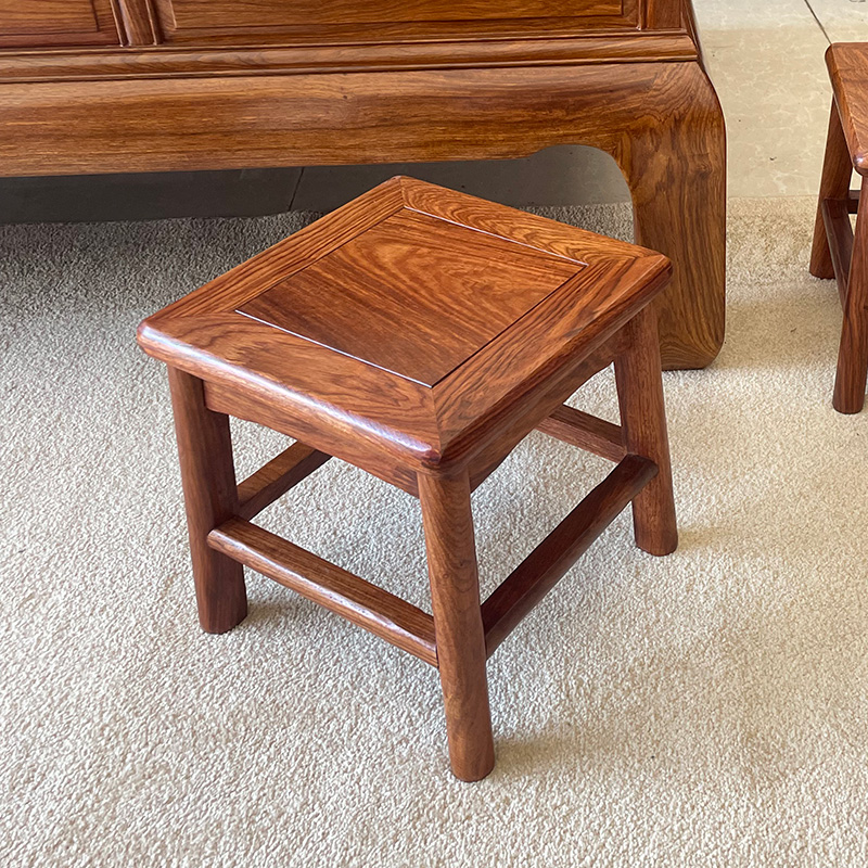 红木富贵凳矮凳刺猬紫q檀方凳实木中式板凳茶几凳子木凳换鞋凳