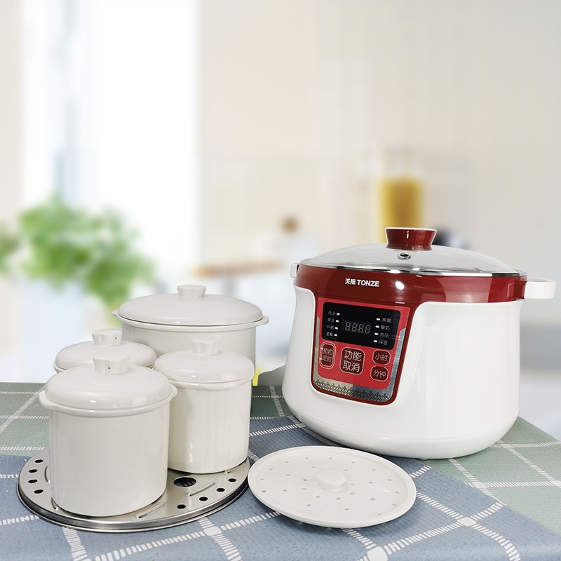 天际隔水炖锅家用燕窝炖盅陶瓷电全自动大容量4-5人3.X2升四胆预