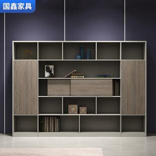 现代简约办公室置物柜子木质档案书柜资料收纳背景柜落地文件柜