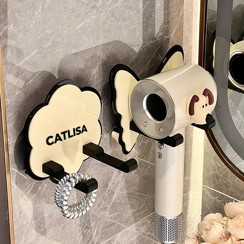 吹风机置物架壁挂式免打r孔卫生间浴室电吹风收纳支架吹风筒挂架