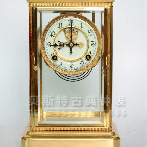 欧式古典铸铜壁炉四明钟|镀金机械座钟|仿古上弦台钟|古钟|挂钟