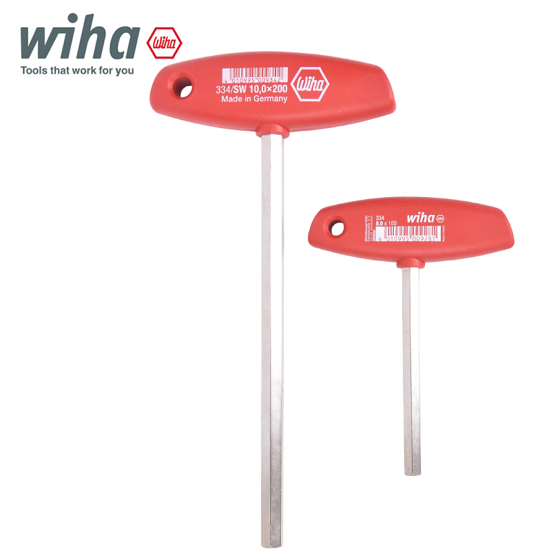 德国wiha威汉T型内六角扳手w进口单个加长内六方工具带手柄334六